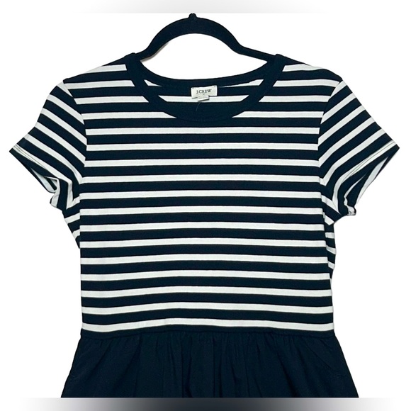 NWT J. Crew Factory Striped Short-Sleeve Knit Mixi Dress, Black & White, Size XS - Picture 6 of 15